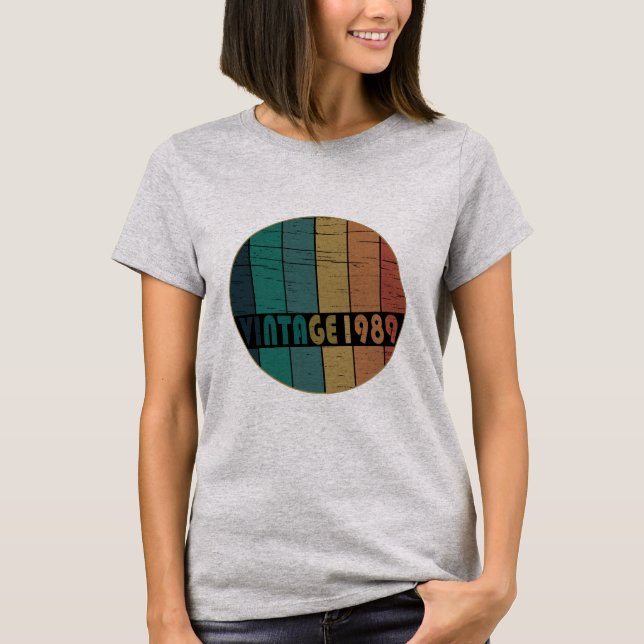 T-shirt Né en 1989 cadeau d'anniversaire vintage (Devant)