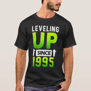 T-shirt Né En 1995 Jeu Leveling Up Depuis 1995 Gamer B