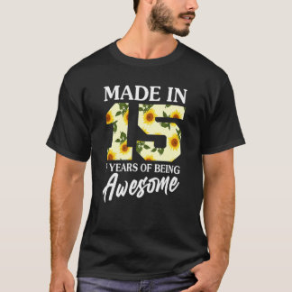 T-shirt Né En 2015 7 Ans 7ème Anniversaire Filles Ados S