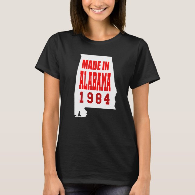 T-shirt Né En Alabama 1984 (Devant)