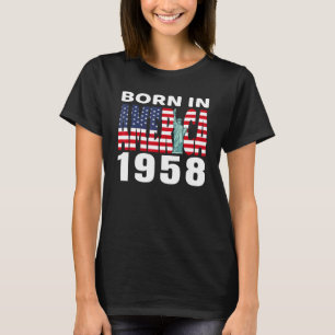 T-shirt Né En Amérique En 1958 Statue De La Liberté Usa Dr