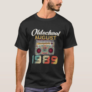 T-shirt Né En AOÛT 1989 310ème Ans Retro Vintage