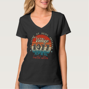 T-shirt Né En Avril 1977 45 Anniversaire 45 Anniversaire
