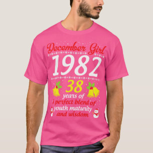 T-shirt Né En Décembre Fille 1982 Joyeux Anniversaire 38 A