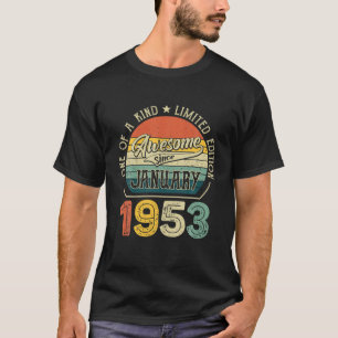 T-shirt Né En Janvier 1953 69 Ans Tee Vintage 69E Naissanc