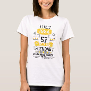 T-shirt Né En Juillet 1964 57 Année Anniversaire Limité Ed