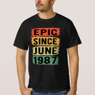 T-shirt Né En Juin 1987