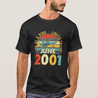 T-shirt Né En Juin 2001 20E Anniversaire Cadeau Retro 20 A