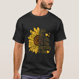 T-shirt Né En Juin Tournesol Anniversaire Cadeau Femmes Dr