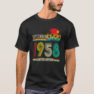T-shirt Né En Septembre 1958 Vintage 64ème Anniversaire 64
