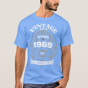 T-shirt Né en septembre 1969 Anniversaire Vintage