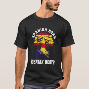 T-shirt Né Espagnol Racines Bosniaques Espagne Bosnie Herz
