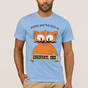 T-shirt NÉ et élevé à CINCINNATI, OHIO Mustache Cat