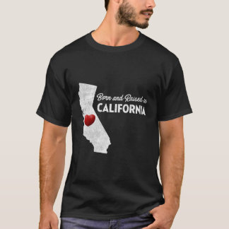 T-shirt Né Et Élevé En Californie Ca