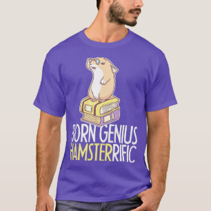 T-shirt Né Genius Funny Hamster Lecteur de livre Animaux d