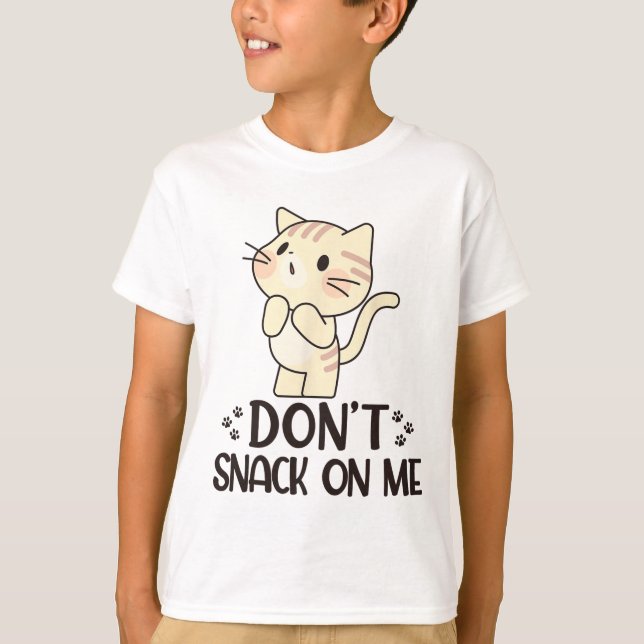 T-shirt Ne grignote pas sur moi drôle chat (Devant)