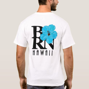 T-shirt NÉ Hibiscus bleu Hawaii