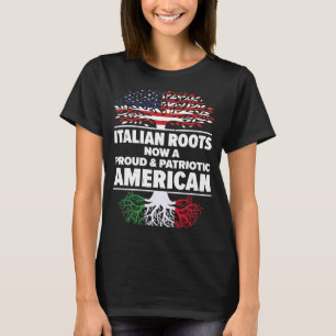 T-shirt Né Italien Italie Américaine Citoyenneté Etats-Uni