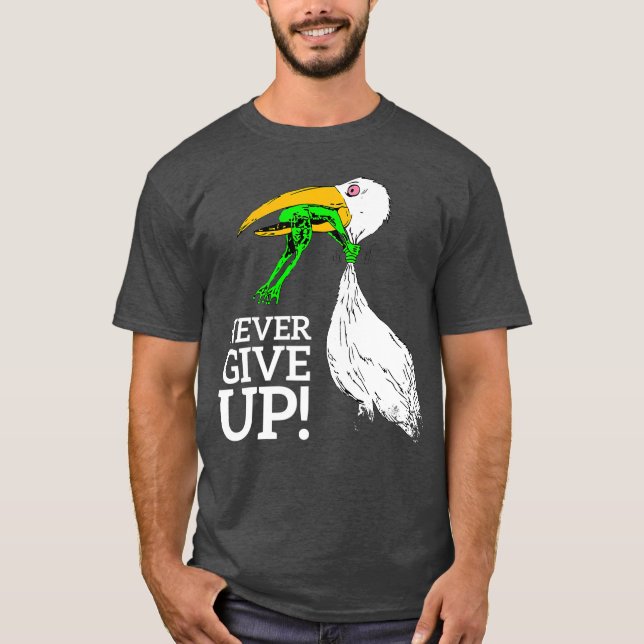 T-shirt Ne jamais abandonner la cigogne et la grenouille (Devant)