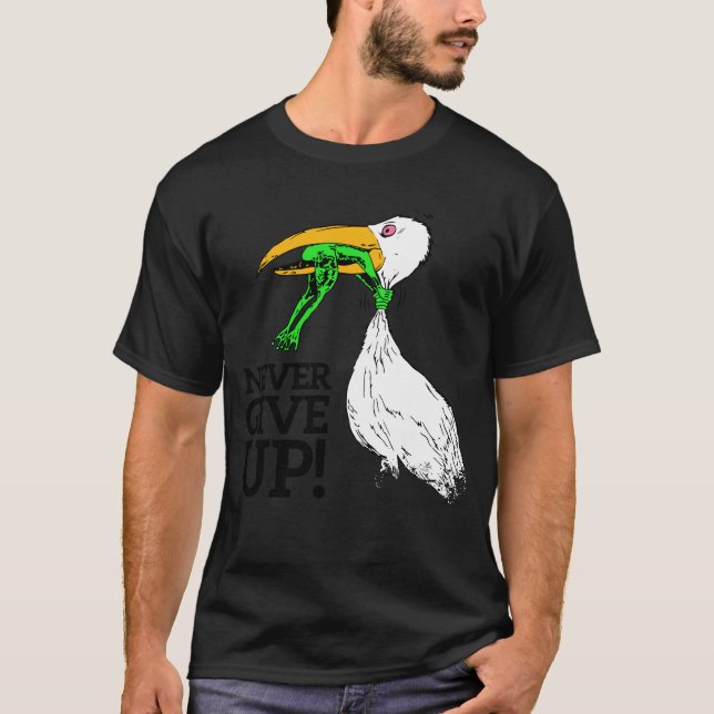 T-shirt Ne jamais abandonner la cigogne et la grenouille (Devant)