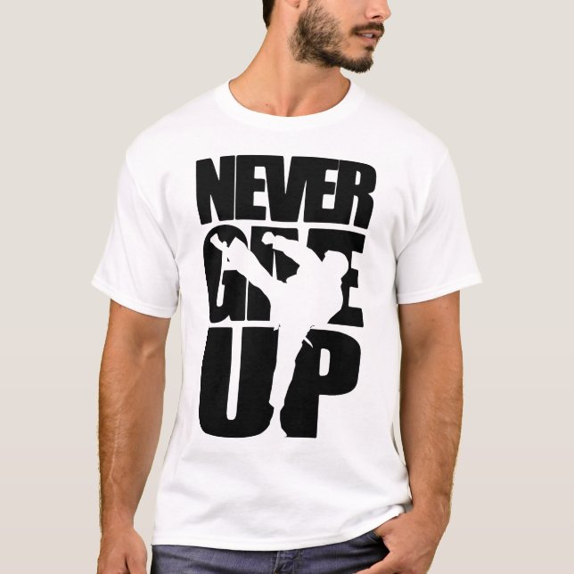 T-shirt Ne jamais abandonner Taekwondo (Devant)