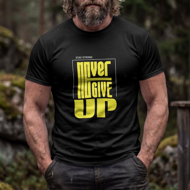 T-shirt Ne jamais abandonner – Typographie motivationnelle (Créateur téléchargé)