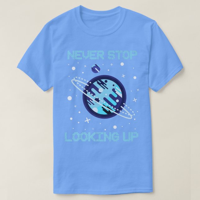 T-shirt Ne jamais cesser de chercher dans Solar Space Scie (Design devant)