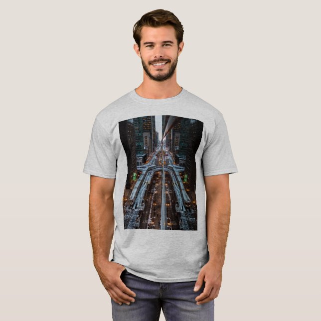 T-shirt Ne jamais dormir ville (Devant entier)