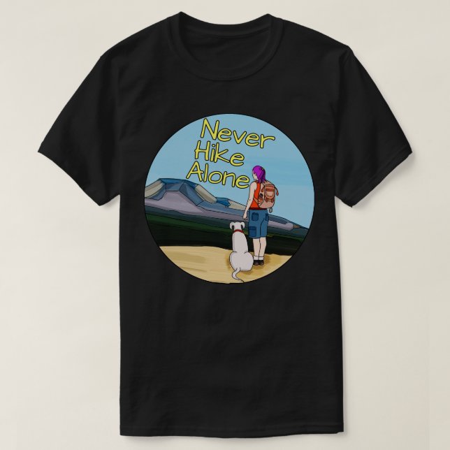 T-shirt Ne jamais faire de la randonnée seule (Design devant)