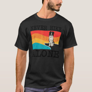 T-shirt Ne jamais faire de randonnée seul Border Collie Gr