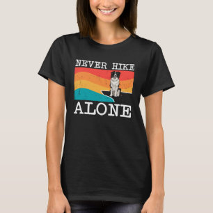 T-shirt Ne jamais randonner seul graphique Border Collie R