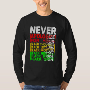 T-shirt Ne jamais s'excuser Blackitude, Mois de l'histoire