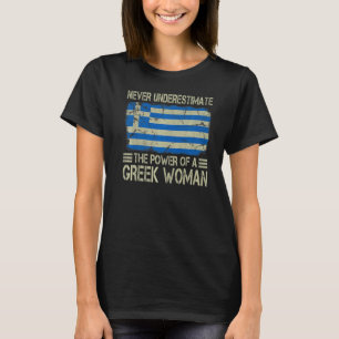 T-shirt Ne jamais sous-estimer le pouvoir d'une femme grec