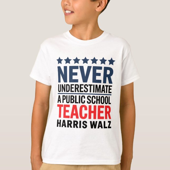 T-shirt Ne jamais sous-estimer un enseignant d'école publi (Devant)