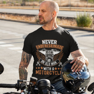 T-shirt Ne jamais sous-estimer un vieil homme avec la moto