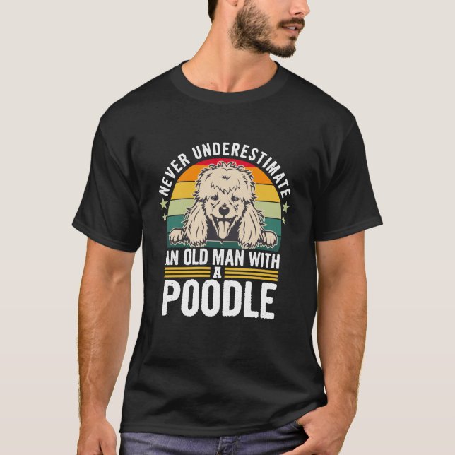T-shirt Ne jamais sous-estimer un vieil homme avec un cani (Devant)