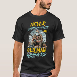 T-shirt Ne jamais sous-estimer un vieil homme avec une can