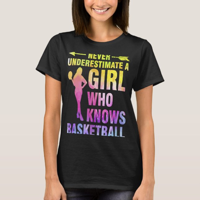 T-shirt ne jamais sous-estimer une fille qui connaît les b (Devant)