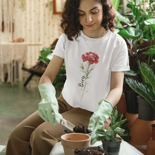 T-shirt Né Janvier carnation minimaliste et élégant
