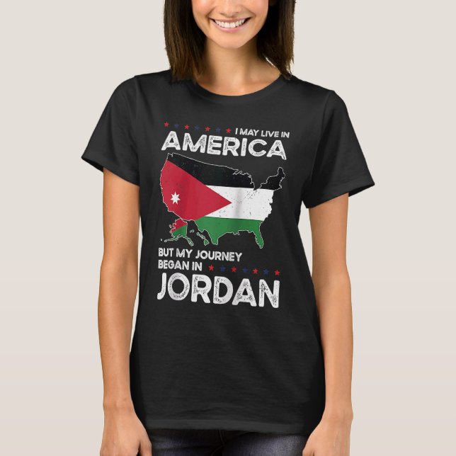 T-shirt Né Jordanien Jordanie Amérique USA Citoyenneté Rag (Devant)