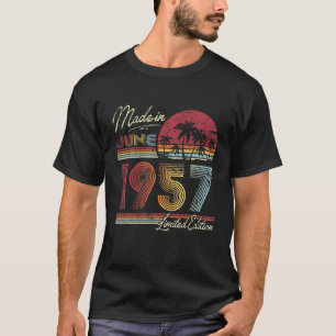 T-shirt Né Juin 1957 65E Anniversaire Fabriqué En 1957 65 