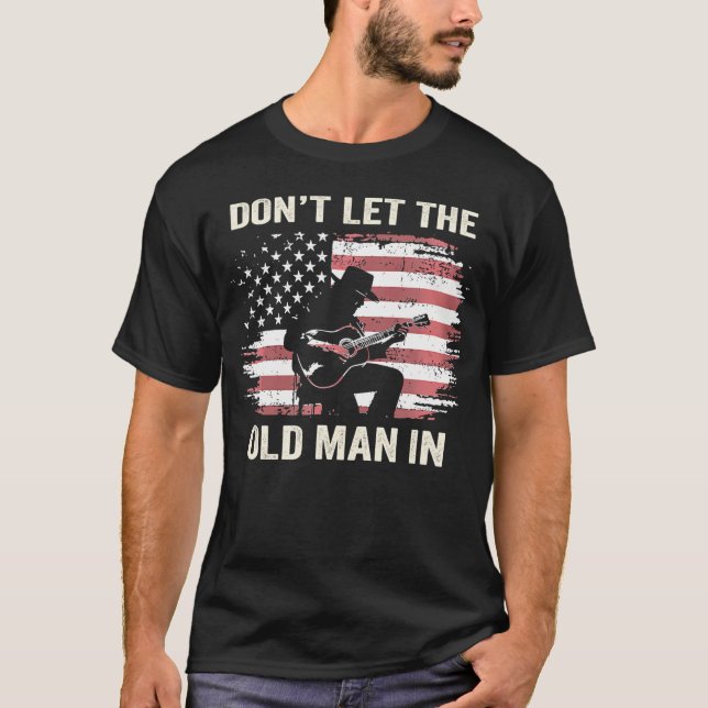 T-shirt Ne Laisse Pas Le Vieux Homme Au Drapeau Américain (Devant)