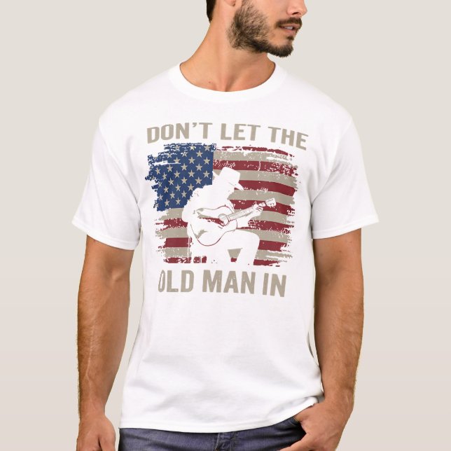 T-shirt Ne Laissons Pas Le Vieux Homme Dans Cowboy Us Drap (Devant)