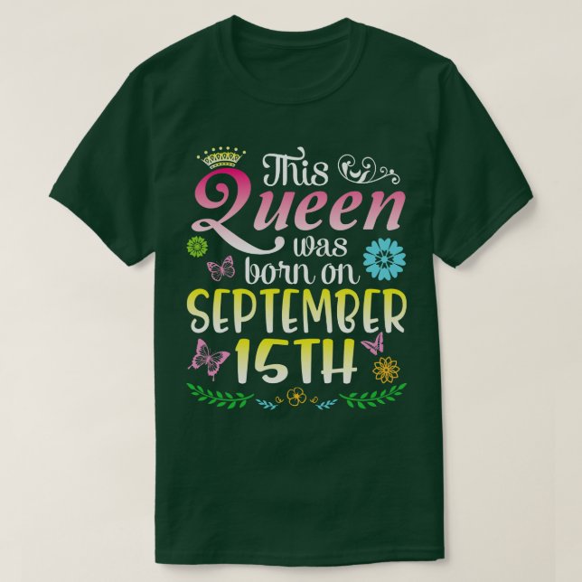 T-shirt Né Le 15 Septembre Joyeux Anniversaire À (Design devant)