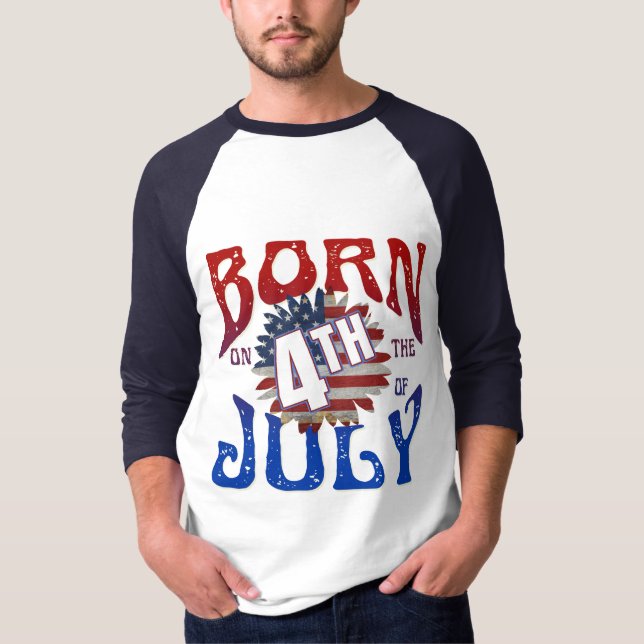 T-Shirt NÉ LE 4 JUILLET (Devant)