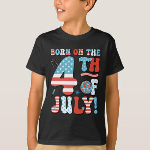 T-shirt Né Le 4 Juillet 4 juillet Anniversaire Pa