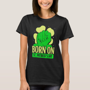 T-shirt Né le jour de la Saint Patrick Anniversaire Saint-