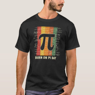 T-shirt Né le jour Pi Math rétro