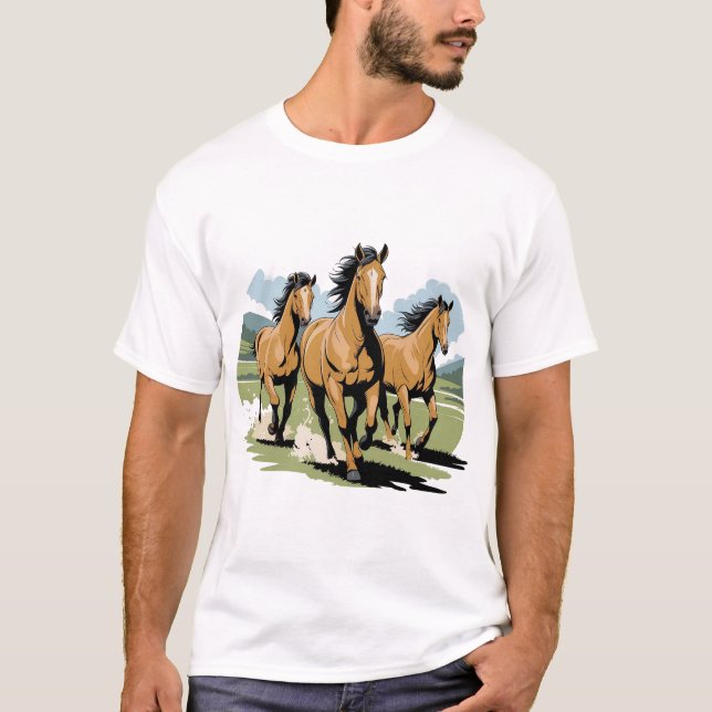 T-SHIRT NÉ LIBRE CHEVAL (Devant)