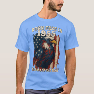 T-shirt Né libre en 1955 70 ans d'amitié